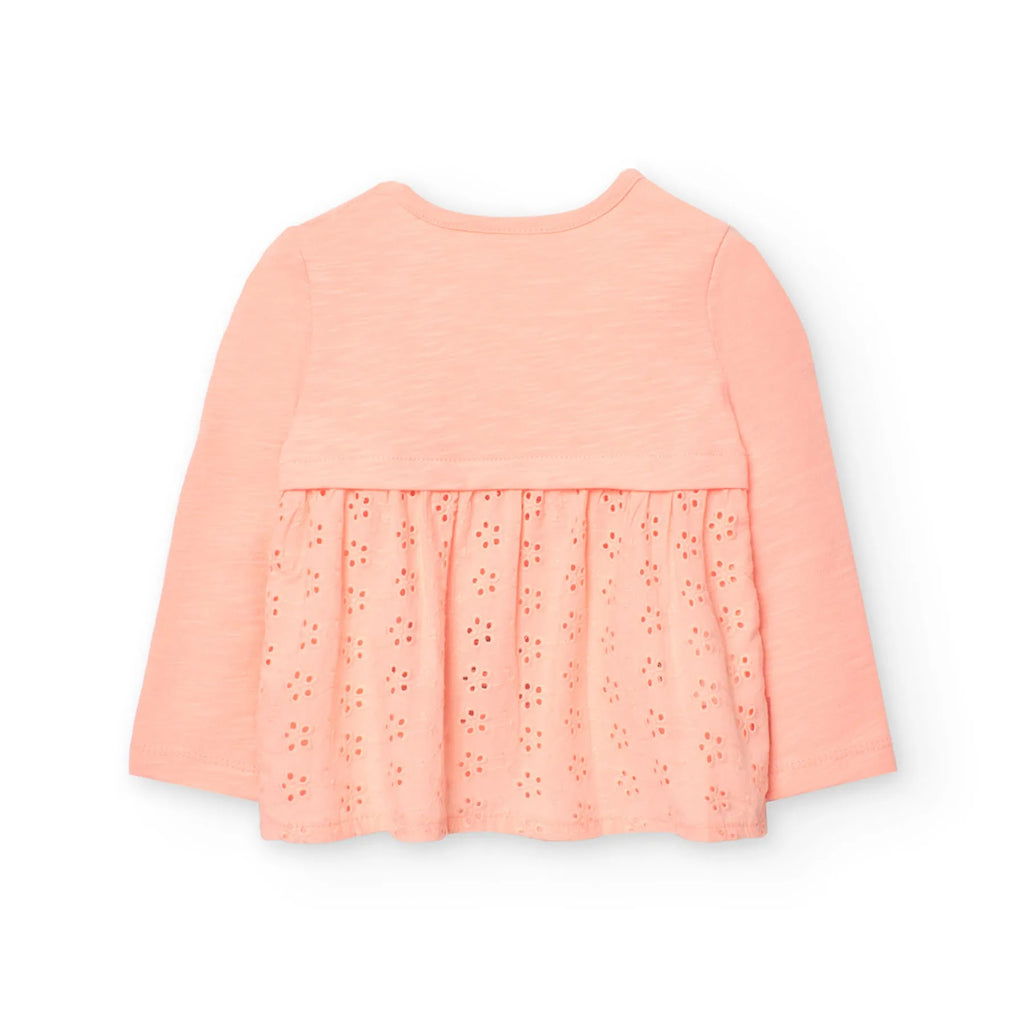 T-shirt manica lunga con retro san gallo rosa
