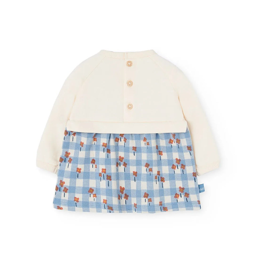 Vestito felpa neonata quadri e stampe floreali