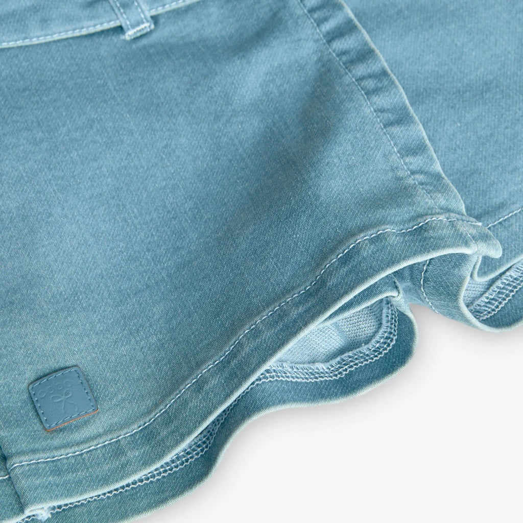 Gonna-shorts denim chiaro blu slavato