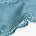 Gonna-shorts denim chiaro blu slavato