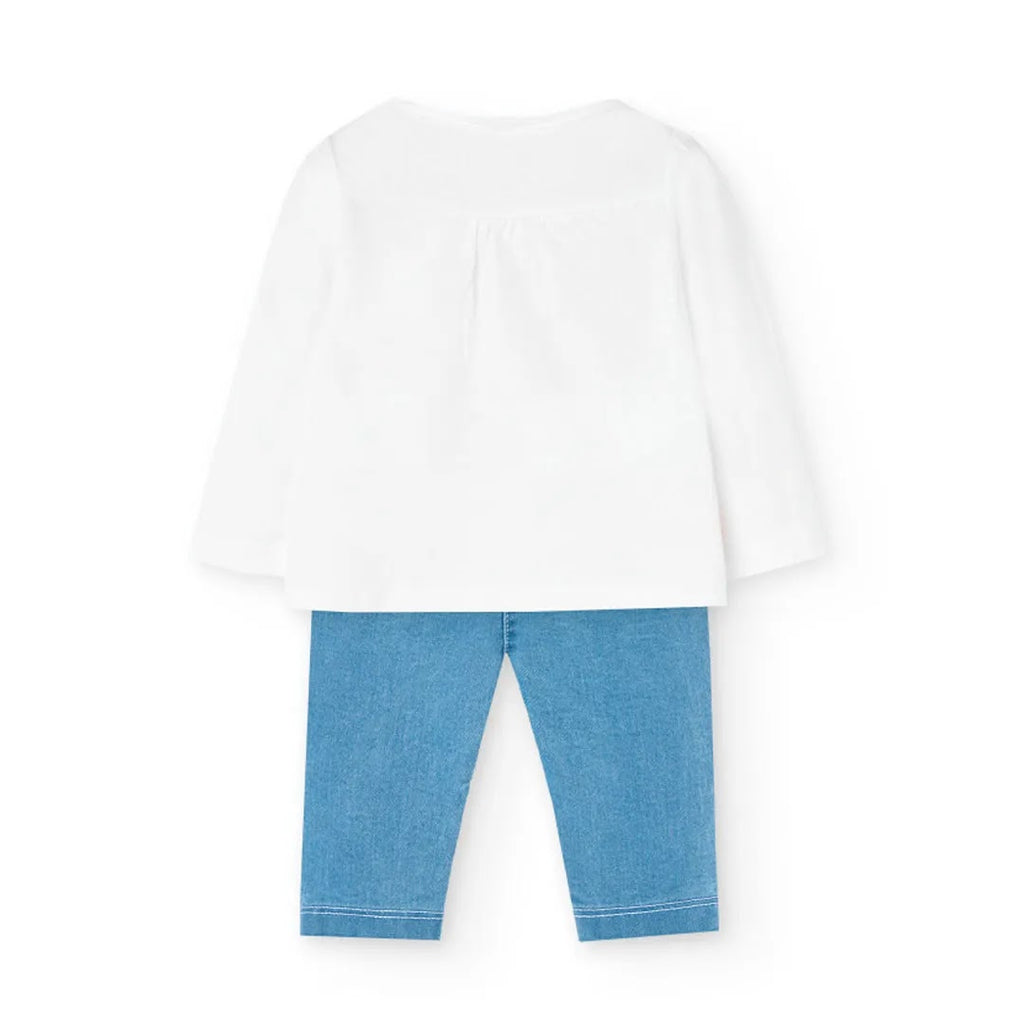 Completo t-shirt manica lunga e pantaloni jeans lunghi