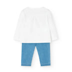 Completo t-shirt manica lunga e pantaloni jeans lunghi