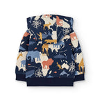 Felpa calda con cappuccio staccabile blu
