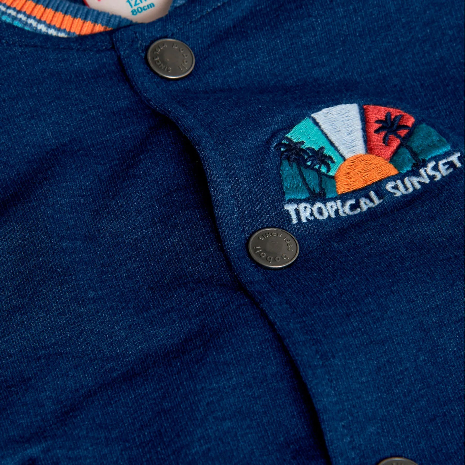 Giubbotto jeans combinato con felpa tropical sunset