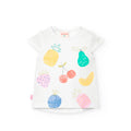 T-shirt mezza manica frutta bianco
