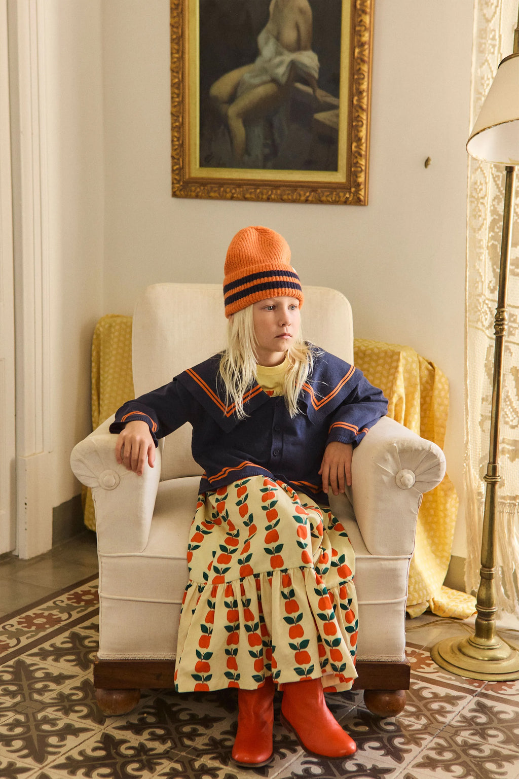 Cardigan colletto ampio marinaro