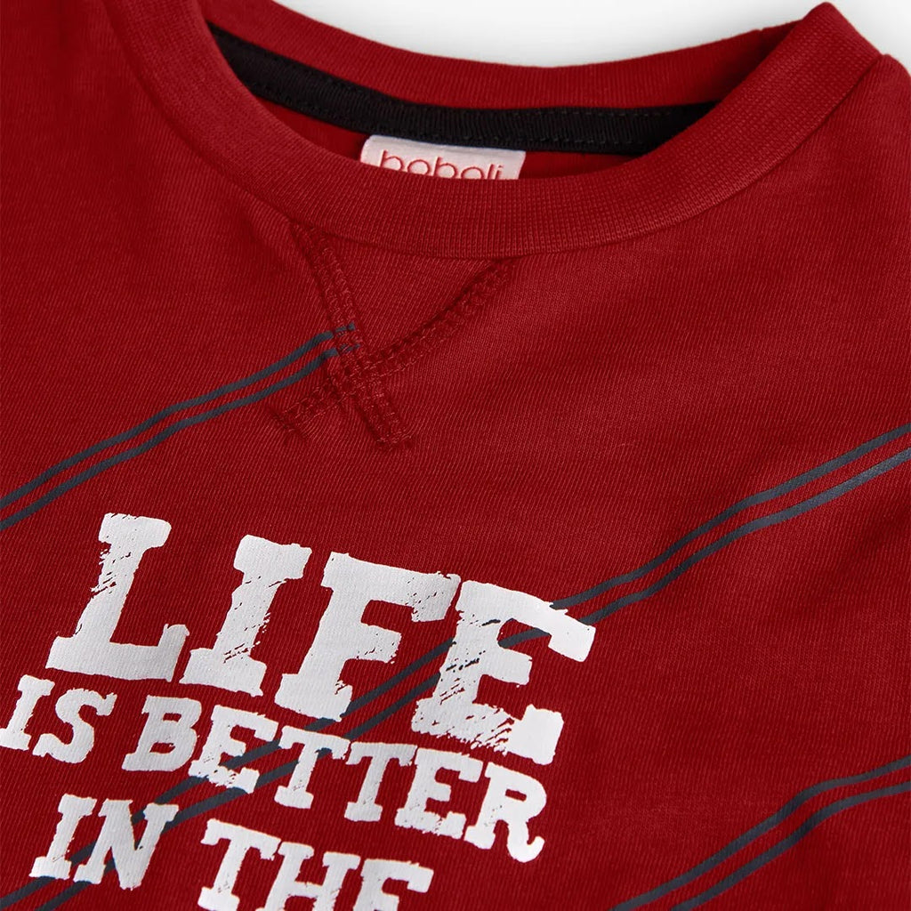 Maglietta manica lunga rossa ‘life is better in the snow’