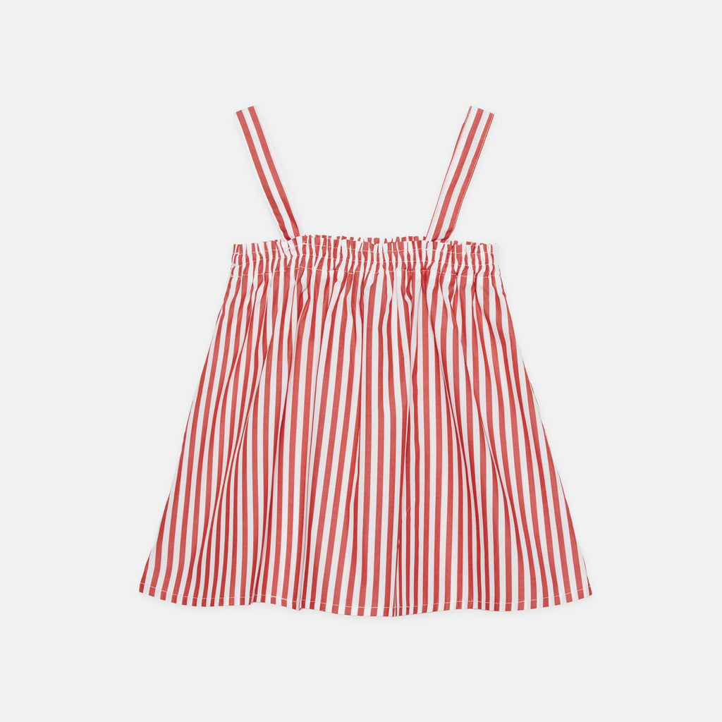 Top ricamato logo Weekend a righe rosse