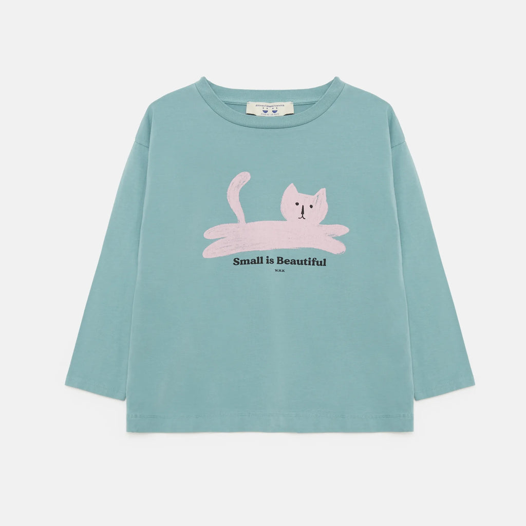 Maglietta stampa gatto verde
