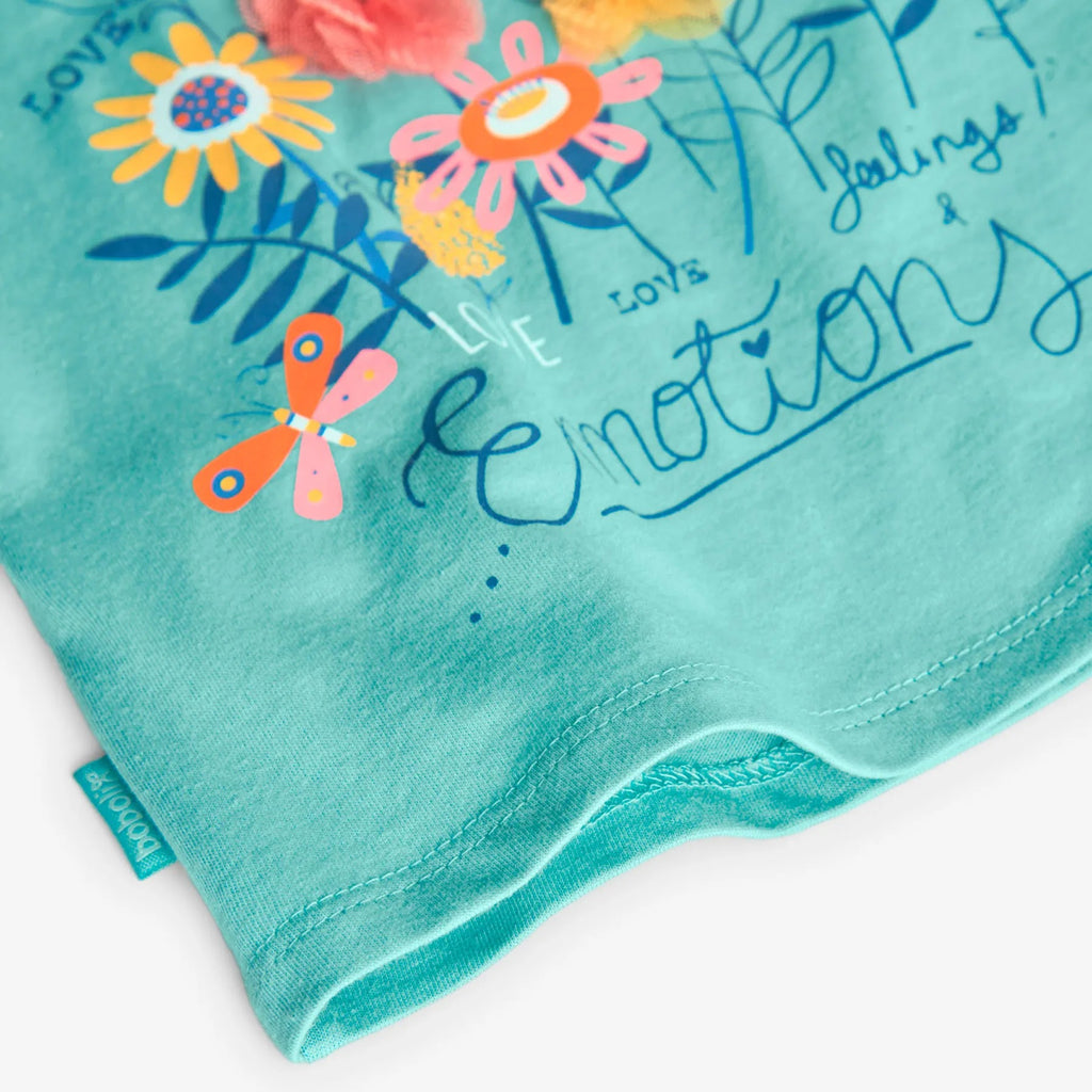 T-shirt mezza manica express your emotions turchese