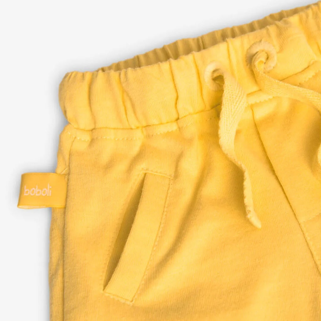 Completo t-shirt mezza manica e pantaloncini coccodrillo giallo