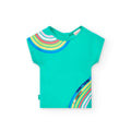 T-shirt mezza manica con nodo sul retro giada