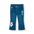 Jeans a zampa con fiori