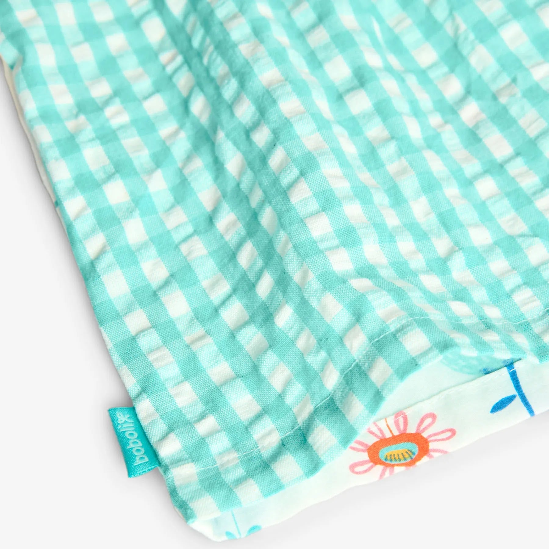 Blusa mezza manica vichy e stampa quadri