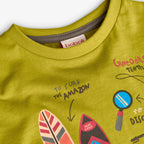 T-shirt mezza manica zaino in spalla verde cactus