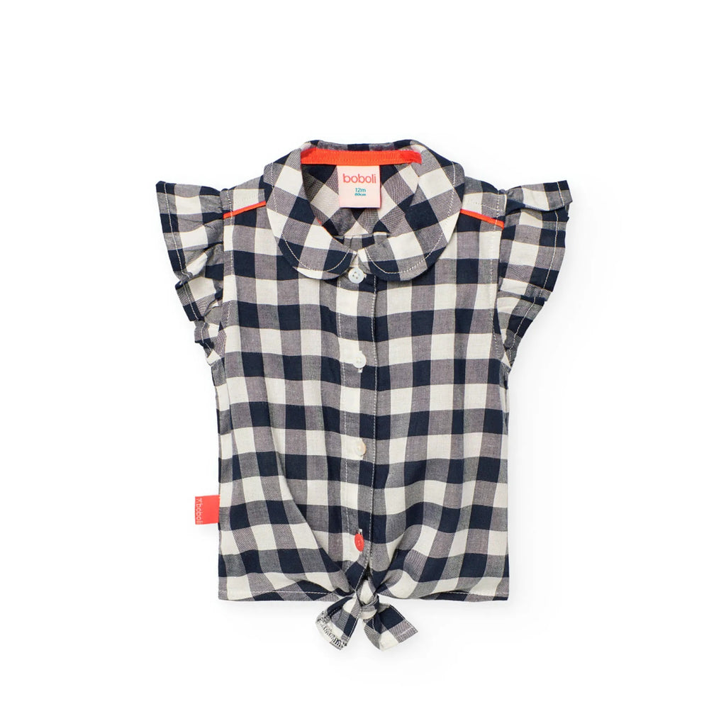 Camicia a quadri giromanica e nodo quadri