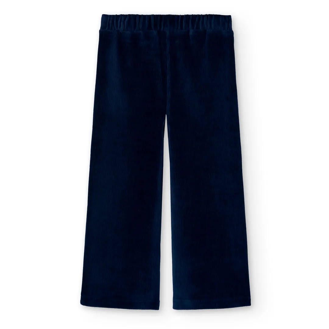 Pantaloni velluto a palazzo indaco