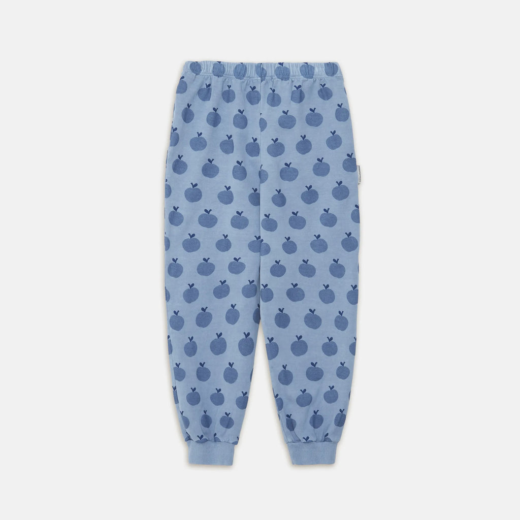 Pantaloni della tuta stampa mele azzurro chiaro