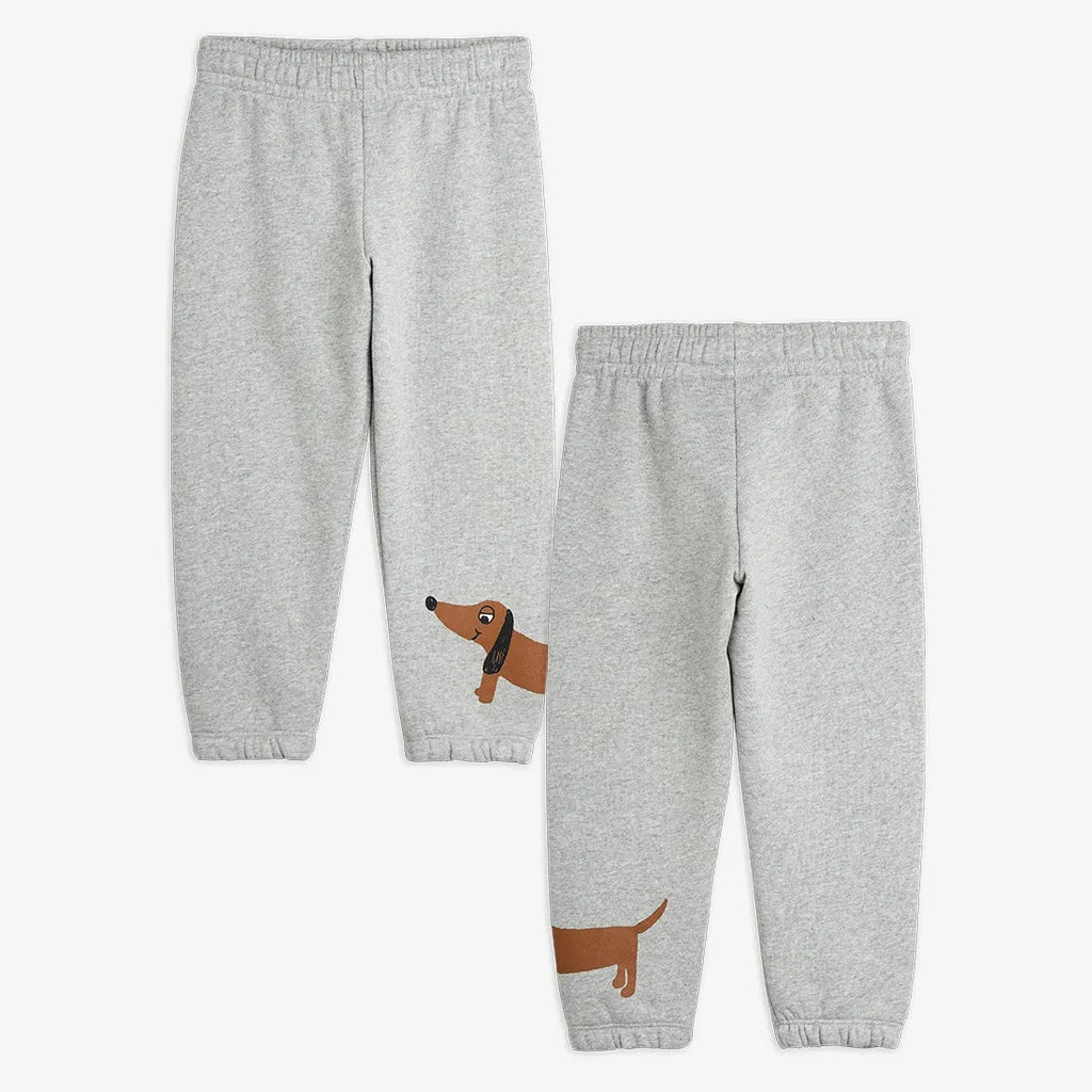 Pantaloni della tuta stampa cane bassotto grigio melange