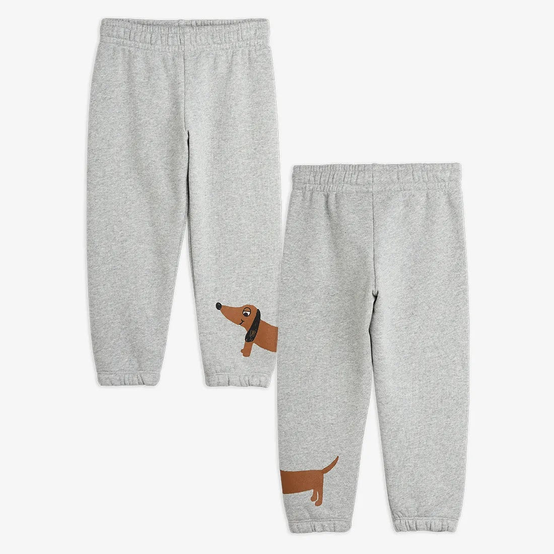 Pantaloni della tuta stampa cane bassotto grigio melange