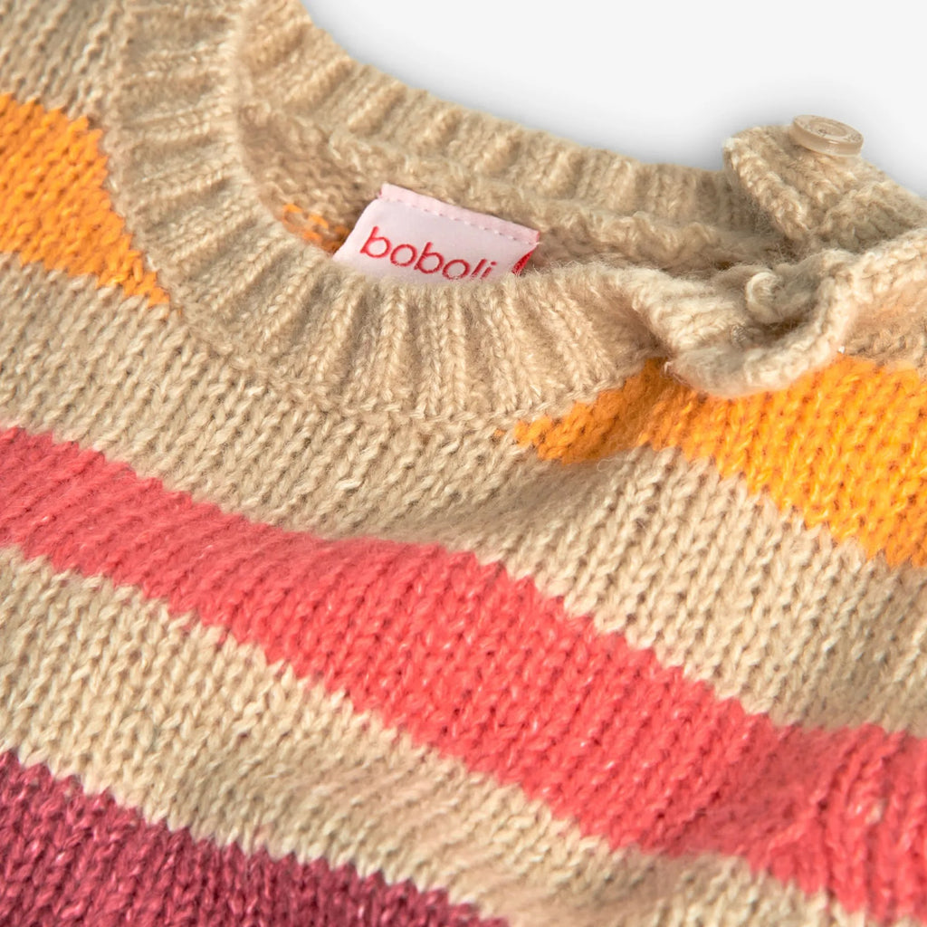 Maglione girocollo bambino righe colorate