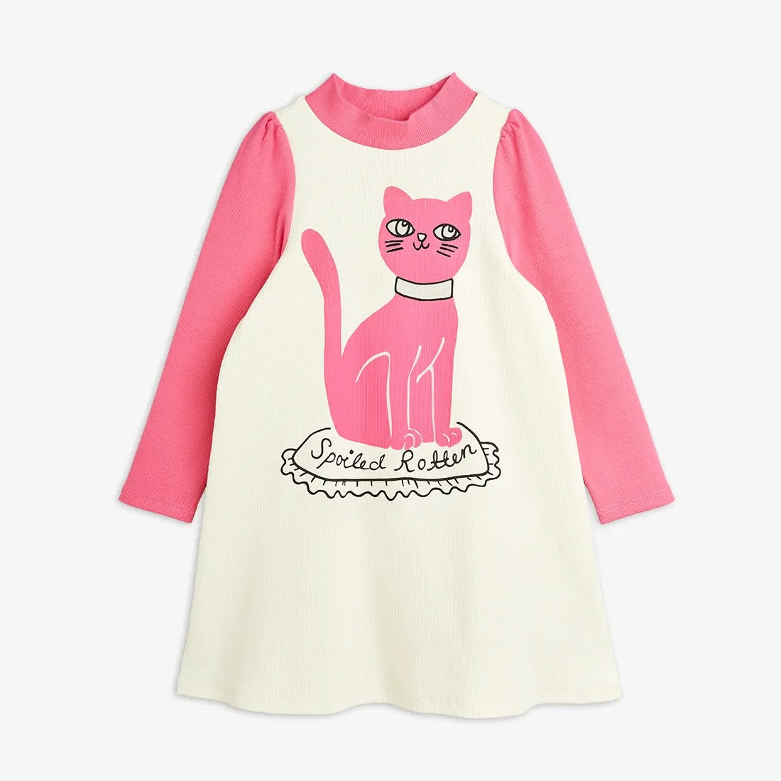 Vestito stampa gatto bianco