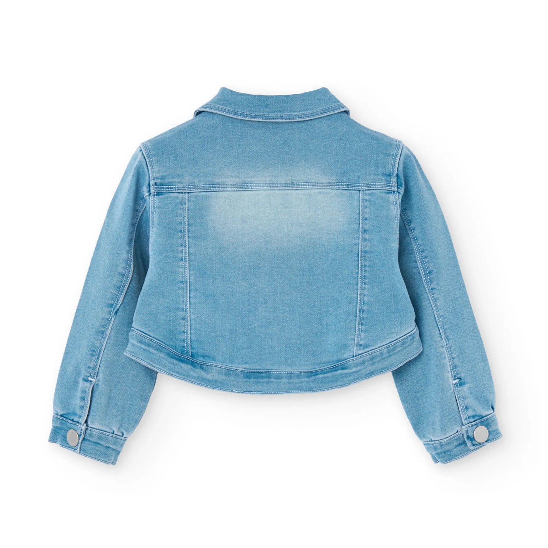 Giubbotto jeans corto blu lavato