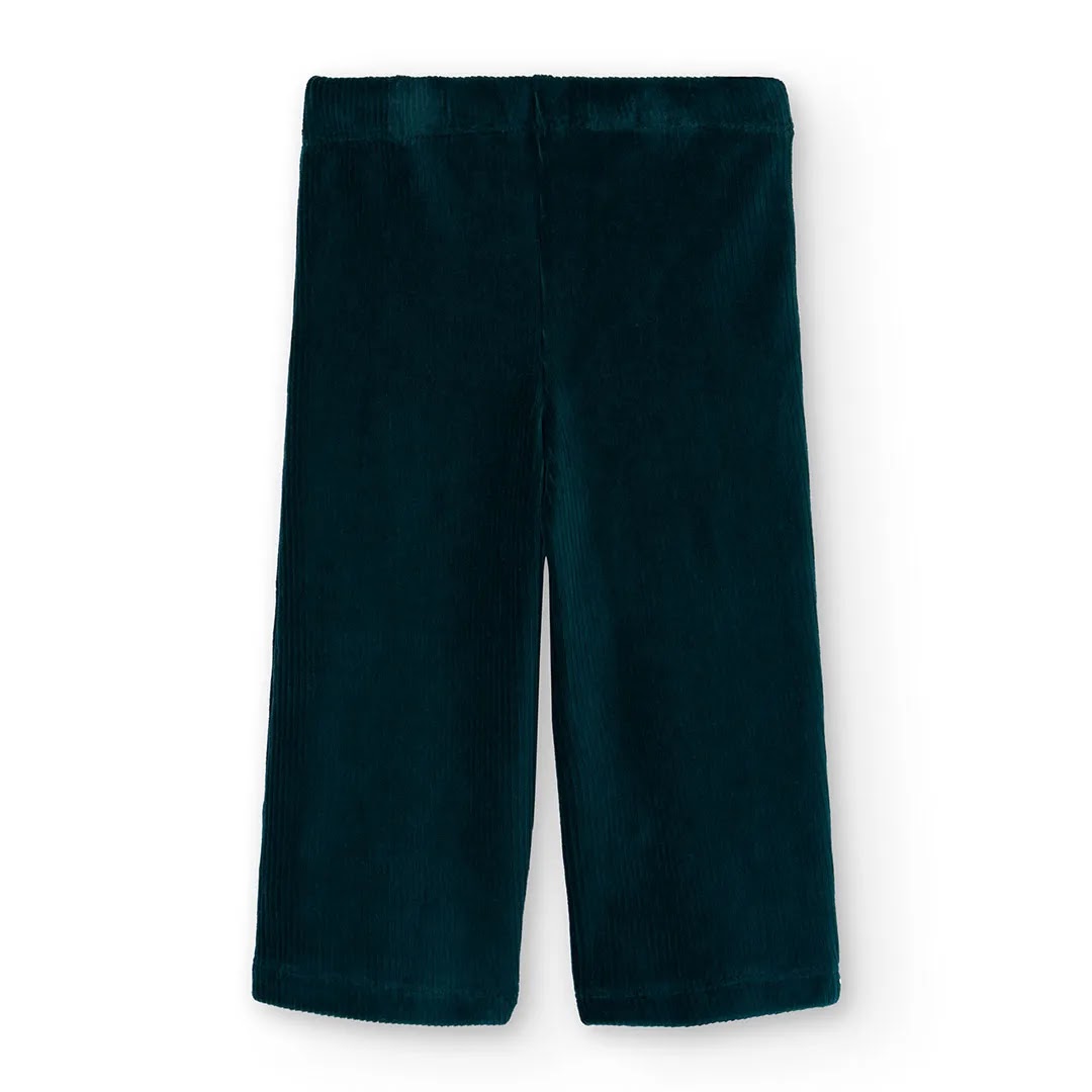 Pantaloni linea dritta velluto a coste verde