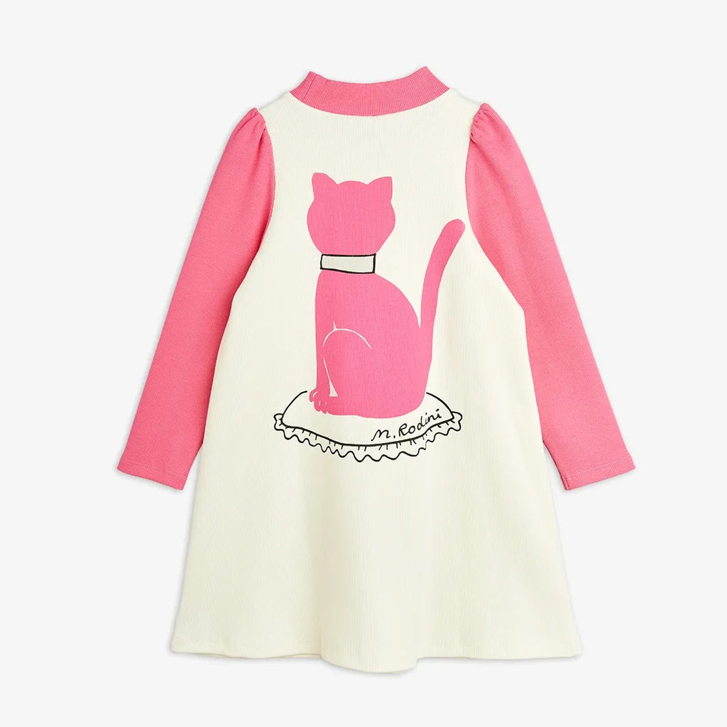 Vestito stampa gatto bianco