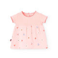 Vestito stampato con copri pannolino in tinta rosa