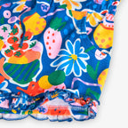 Tutina corta con bretelle frutta blu