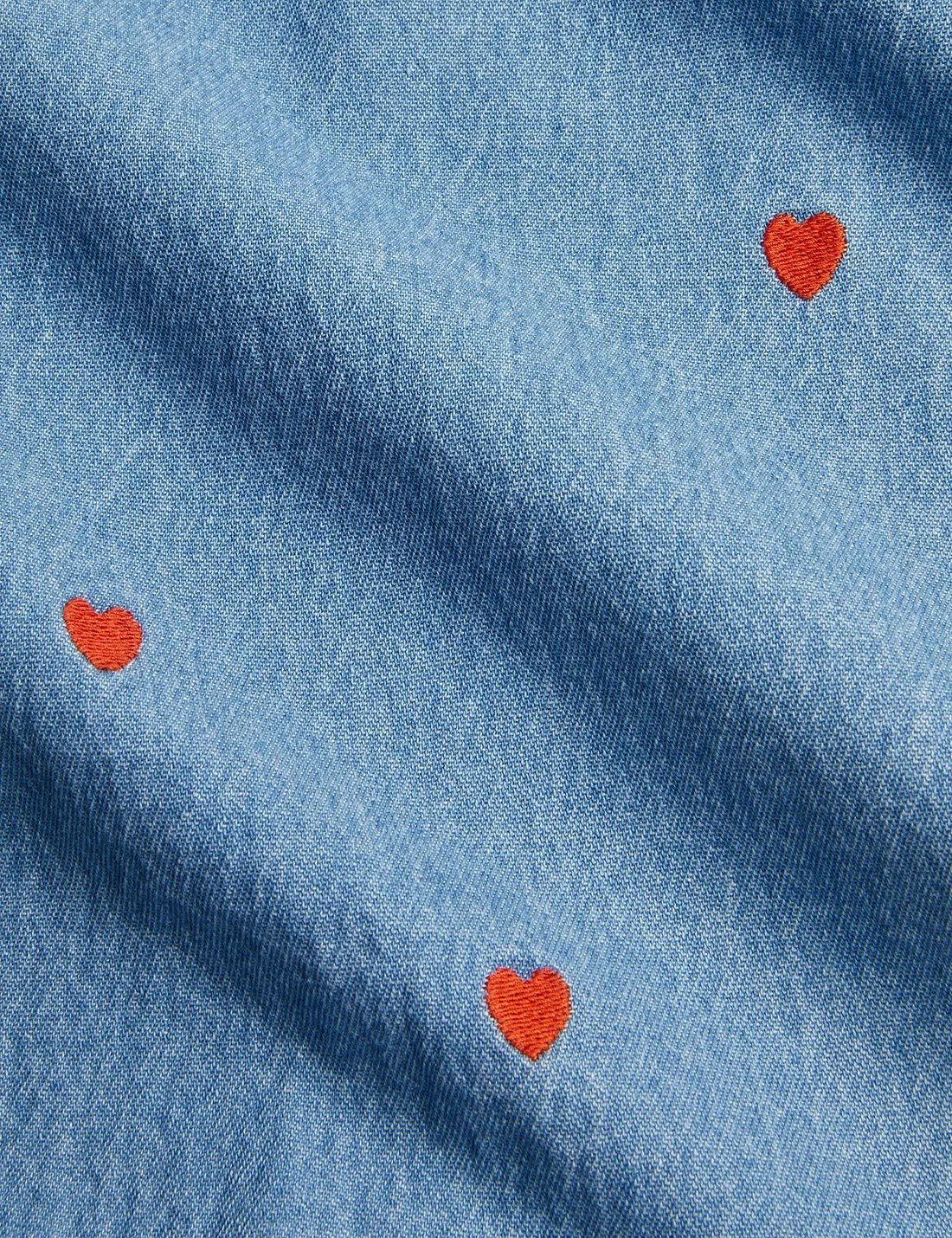 Pantaloni Jeans leggero cuori ricamati
