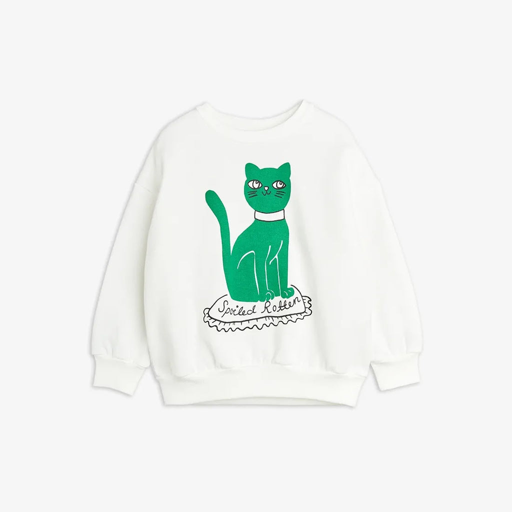 Felpa con gatto bianca
