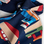 Felpa calda con cappuccio staccabile bambino barche