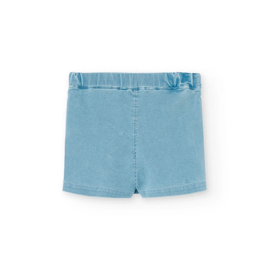 Gonna-shorts denim chiaro blu slavato