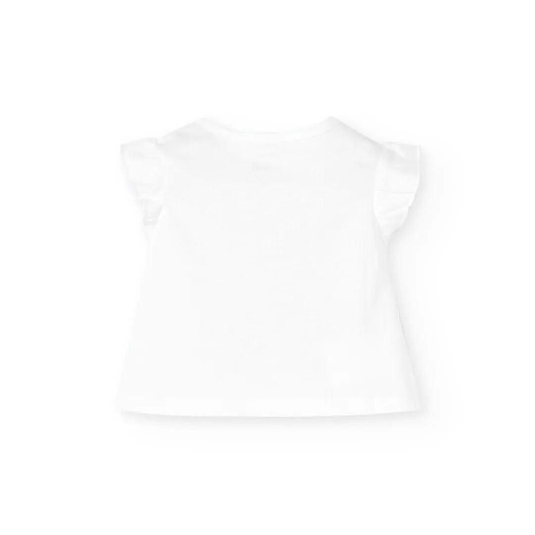Completo t-shirt giromanica con culotte vichy rosa
