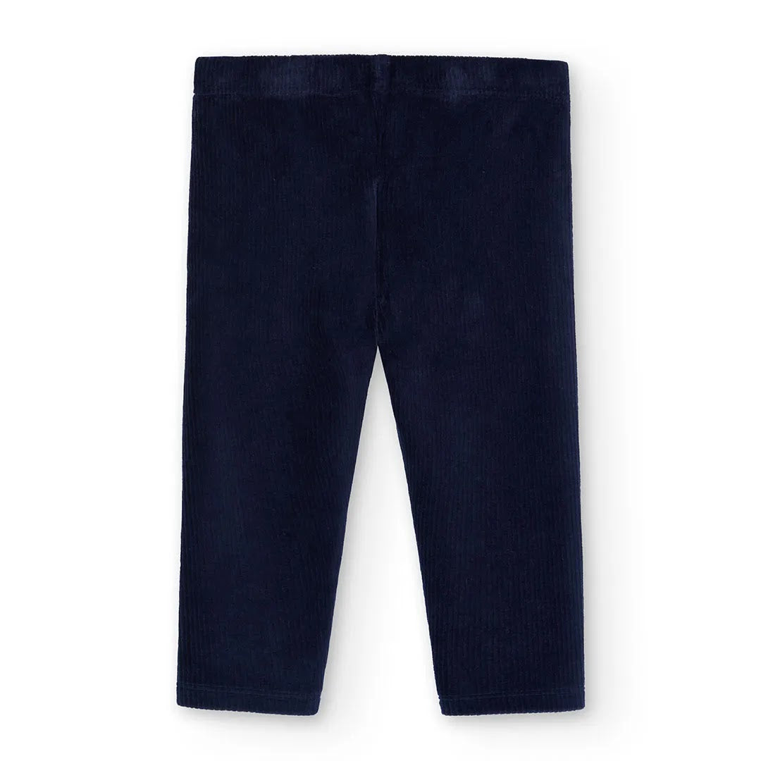 Leggings velluto a coste blu