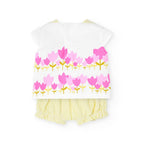 Completo t-shirt e culotte bianco con tulipani
