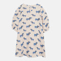 Blue dog all over woven dress