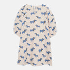 Blue dog all over woven dress