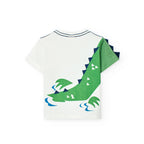 T-shirt mezza manica coccodrillo bianco
