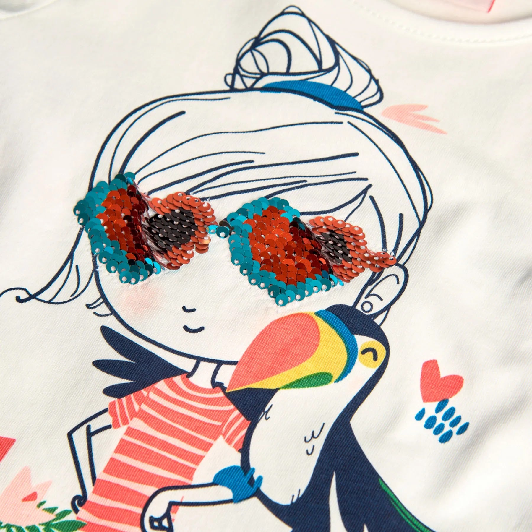 T-shirt manica lunga con dettaglio paillettes
