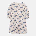 Blue dog all over woven dress