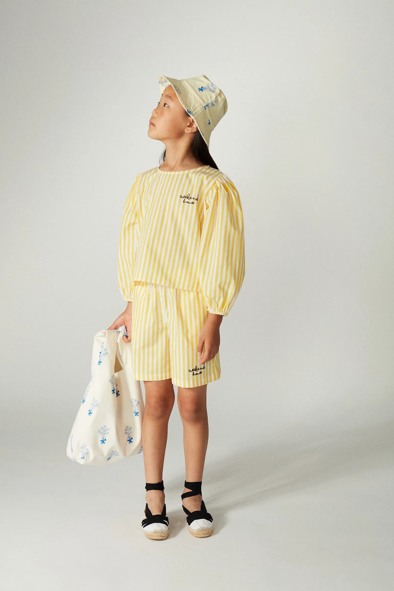 Blusa a righe gialle con logo Weekend