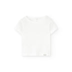 T-shirt mezza manica neonati bianca a costine