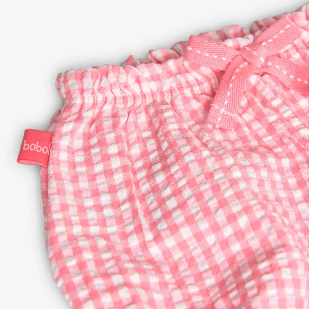 Completo t-shirt giromanica con culotte vichy rosa