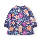 Vestito felpa fiori bambina viola