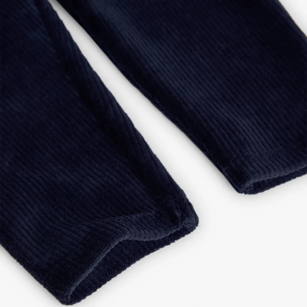 Leggings velluto a coste blu