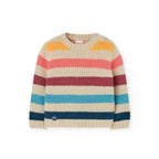 Maglione girocollo bambino righe colorate