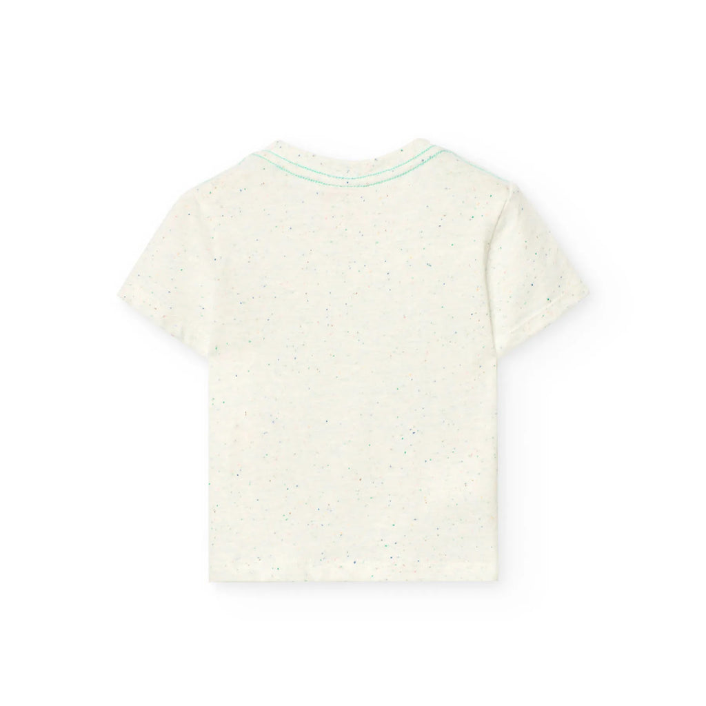 T-shirt mezza mancia maggiolino bianco